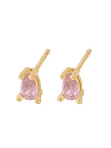 PALMONAS Stone Drop Stud Earrings- 18k Gold Plated