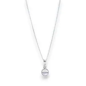 TARAASH 925 Sterling Silver Cubic Zirconia Diamond Round Pendant With Thin Chain Necklace Gift for Women and Girls