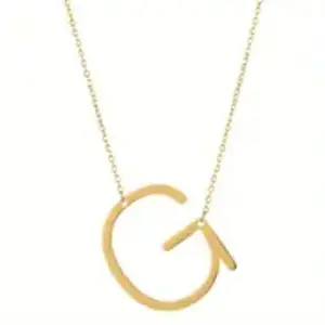 SALTY Anti Tarnish G Alphabet Gold Plated Pendant Necklace for Women | Stylish Locket Chain | Latest Fashion Jewellery Accessories for Girls | Minimal Jewelry | Ideal for Gifting