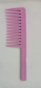 Wide-Tooth Detangling Comb,Anti Static Plastic, Professional Styling Tool (Pink)