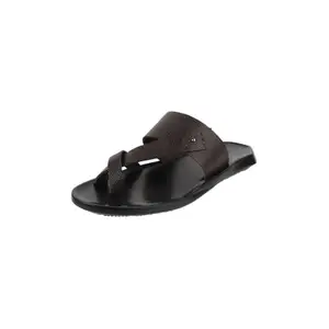 Metro Men's Tan Leather Printed Casual Chappal UK/7 EU/41 (16-991)