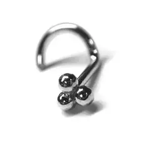925 Silver Cluster Ball Nose Ring Stud ~ Three Dot Nose Stud ~ Tri Bead Nostril Piercing ~ 3 Ball Nose