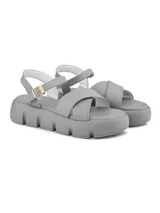 STANPHORD Women's Trexa Grey Fashion Sandal_4 UK (WTPNV L4)