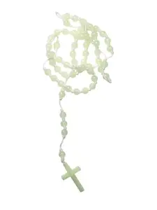 Pale Green Glow in the Dark Beaded Rosary for Men and Women- Christian Japamala