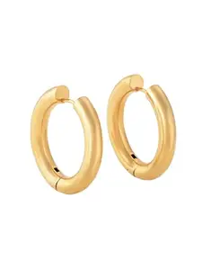 PALMONAS Classic Round Hoop Earrings- 18k Gold Plated