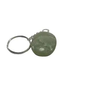 Green aventurine Gemstone Oval stone specialty Fengshui Keychain for men and women