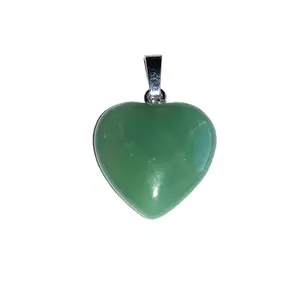 Atindriya Healing Organics Natural Green Aventurine Heart Pendant with a Sleek Chain - Pure Lab certified Semi-Precious Healing Stone Chakra Jewelry for Love, Compassion, Luck, Chakra Balancing