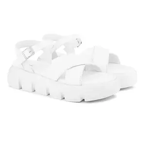 STANPHORD Women's Trexa White Fashion Sandal_7 UK (WTPNV L4)