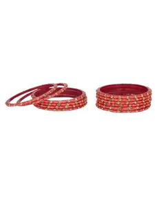 1st Time Stylish Glass Bangle/Kada- Perfect For Party,Wedding, Celebrations And Wedding, Pack Of 12, Red- I1