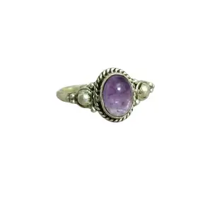 Amethyst Designer Silver Ring for Protection & Calming