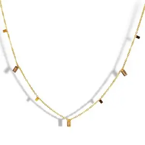 Rectangle Gold Charm Necklace