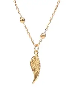 Pure 925 Sterling Silver Yellow Color Gold Eagle No Stone Necklace