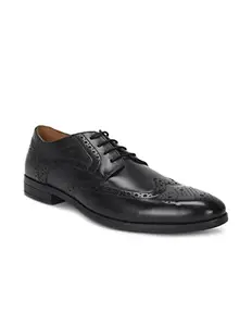 Arrow Men's Piet Leather Lace Up Brogue Derby Shoes-Black 8 UK (2FA21455Z01)
