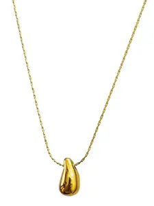 StacknSupply 18k Gold Plated Water Droplet Necklace Pendant, Stainless Steel, For Women and Girls, Waterproof, Anti-Tarnish and Hypoallergenic, Trendy Everyday wear.