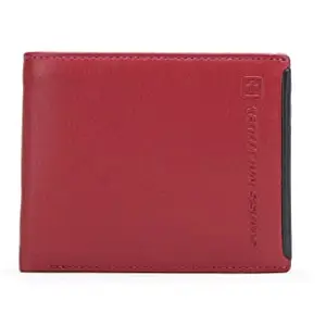 SWISS MILITARY Cardston Bi-Fold Coin ID Leather Wallet-Wine
