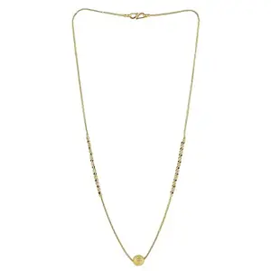 SONI DESIGNS One Gram Gold Plated jewelry Mangalsutra tanmaniya pendant Yellow Necklace with Black Bead Chain for Women(102)