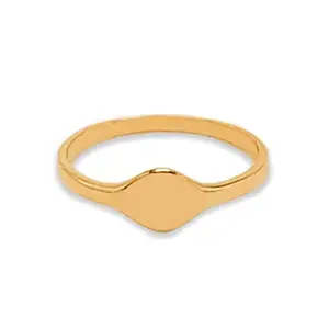 Starkle Women's Hallmarked 14k Yellow Gold Signet Ring ( 1.2gms)