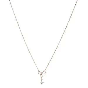 ZAVYA 925 Sterling Silver Infinity Cubic Zirconia Anti Tarnish Rose Gold Plating Pendant Necklace | Gift for Women and Girls | With Certificate of Authenticity and 925 Hallmark
