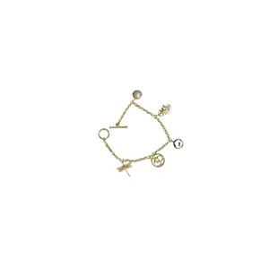 Alba By Nimrushi Premium Brass Gold Bracelets With Many Charms