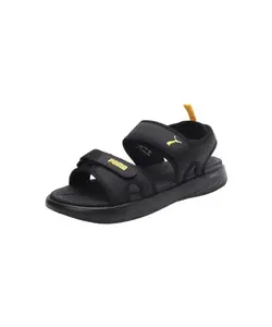 Puma Mens Softride Seave Proplex Sandal Black-Yellow Sizzle-Gray Fog Sandal - 7 UK (39716003)