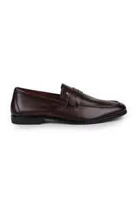Louis Philippe Men Brown Leather Slip Ons