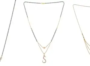 Gold Plated Traditional Black Bead Single Line American Diamond Pendant Mangalsutra for Women(Combo) Pack of 3 MS-27-1-33
