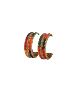 1st Time Stylish Glass Bangle/Kada- Perfect For Party,Wedding, Celebrations And Wedding, Pack Of 4, Multicolor- I14