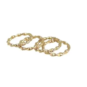 Adjustable and Wavy design Daily Use Impon/Panchaloha/Five Metals Metti/Toe Ring for Women (P347) (Set of 4)