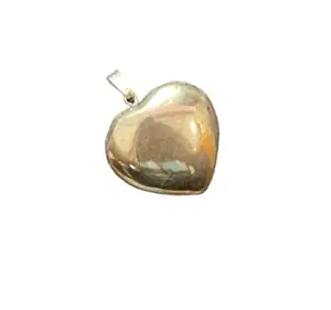 REBUY Natural Pyrite Pendant Heart Shape Crystal Stone Pendant/Locket with Chain