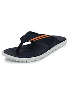 ABROS Men's AWFG3038 Wookee Slipper -Navy/Orange-7UK