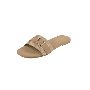 Metro Women's Dark Beige Open Casual - Slides with Flat sole UK/3 EU/36(41-488)