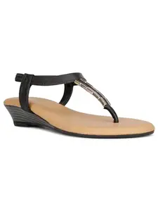 Bata Women's PETRA THONG SANDAL (5616592_BLACK_5 UK)