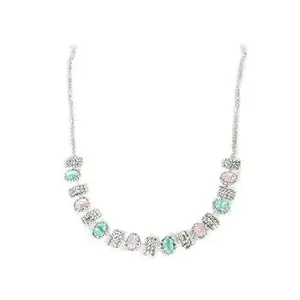 Neckless Earring | Floral Design Traditional Shining Stylish Neckless for Women (NECKLS-PNK-19)