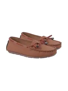 Shoetopia Women’s Tan Loafers – Comfortable Slip-On Moccasins || with Bow Detail, Soft Sole & Casual Everyday Flats EU37