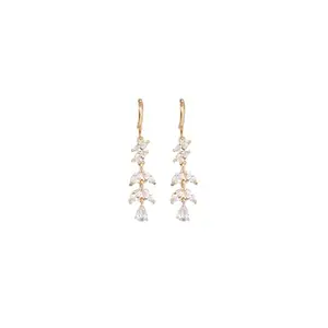Earrings For Women Gold Rose Gold Contemporary Cubic Zirconia Simple earing down white stone