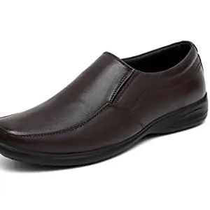 ARAMISH Brown Genuine Leather Moccasin Formal Shoes for Men - 8 UK