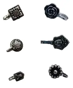 Oxidised Antique design Simple Press Nosepin For Girls and Women pack of 6 combo