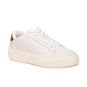 Tommy Hilfiger Leather Solid White Women Flat Sneakers (F23HWFW012) Size- 36