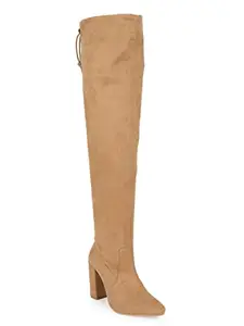 TRUFFLE COLLECTION Women's ST-1179 Beige Suede Boots - UK 3