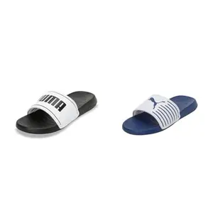 Puma unisex-adult Slide Max Black-White Slide Sandal - 8 UK (39453702) unisex-adult Geo Clyde Royal-White Slide Sandal - 8 UK (39453805)