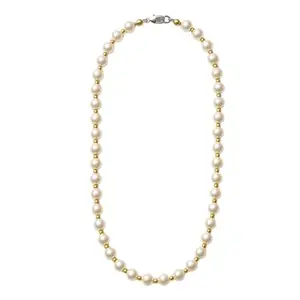 Ethnic Vibes Elegant Artificial Pearl Mala for Women | White & Gold Beaded Traditional Mala for Ethnic Wear, Weddings & Festivals