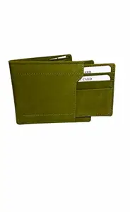 Handcrafted Olive Green Genuine Leather Wallet for Men with Ultra Strong Stitching