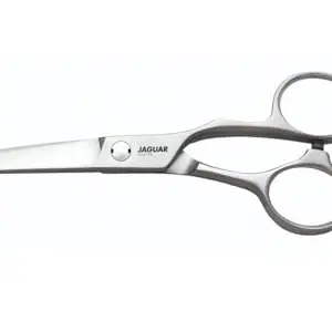 ORANGEWOOD JAGUAR PREMIUM Diamond E 6.00'' Serrated Scissors - Silver, Alloy Steel, Polished Finish, Ambidextrous, Steel Handle with Rubber Grip, Hair Cutting & Styling Set for Barbers & Salons