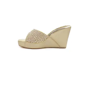 shir High heel with jari work fashion sandal for women (golden, 4)