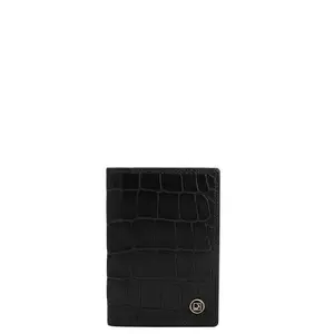 Da Milano Leather Card Case with Multicard Slot - Black (10113OL)
