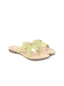 OPIVE FASHION HUB OPIVE Slip-On Flat Slippers for Women and Girls | Comfortable Casual Open-Toe Sandals for Daily Use and Office (Olive Green - 9)