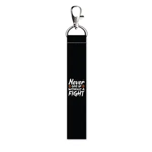 ISEE 360® Never Give up Without A Fight Quotes Lanyard Bag Tag with Swivel Lobster for Gift Luggage Bags Backpack Laptop Bags Students Employees L X H 5 X 0.8 INCH