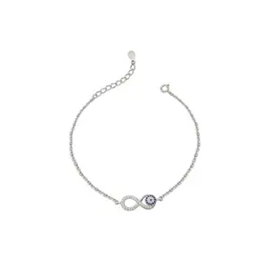 Silberry 925 Sterling Silver Infinity Eye Bracelet | Gift for Girlfriend and Wife | Bracelet for Women & Girls | With Certificate of Authenticity and BIS Hallmark