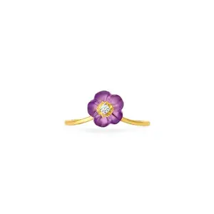 Mia by Tanishq Yellow Gold Amethyst & Diamond Floral Finesse Ring (553025FBJMAA292HD000012 1.734)