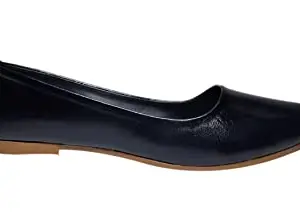ALLEN WOOD Women's Pointed Ballet Flats Black All-in-One Leather velleys with Office, Party or Any Other Event | Super Lightweight, Breathable for All Seasons (Numeric_7)